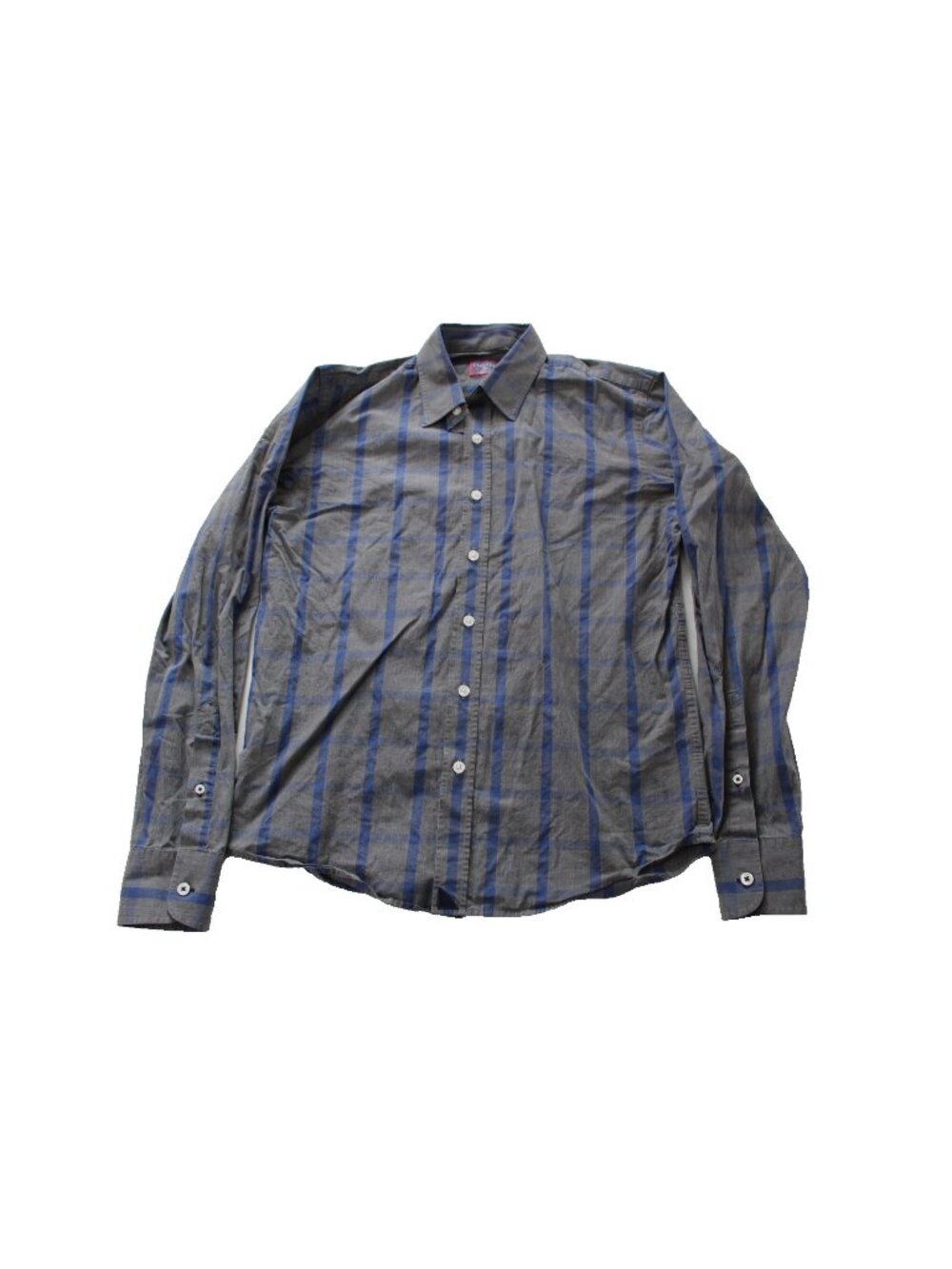 UNTUCKit Mens Small Slim Fit Plaid Cotton Long Sleeve Button Down Shirt